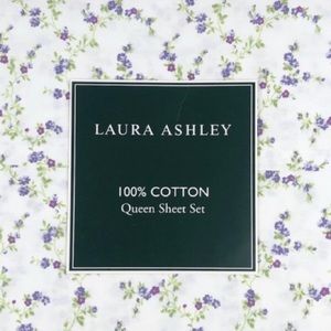 LAURA ASHLEY PEGGY FLORAL QUEEN 4PC SHEET SET